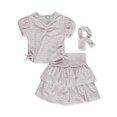 thumbnail image 1 of Derek Heart Girls' 3-Piece Laser-Cut Skort Set Outfit - pink, 4t (Toddler), 1 of 1