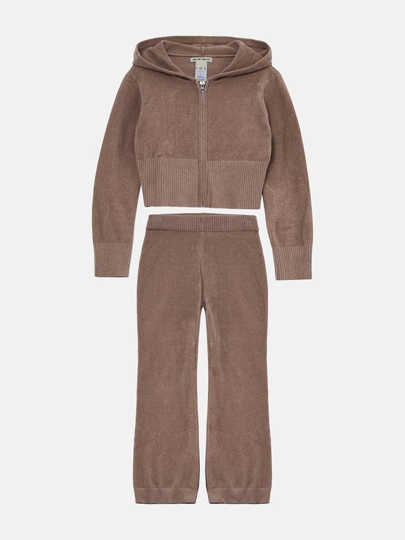 Girls Chenille Hoodie and Pant Set, 2-Piece, Sizes 4-16