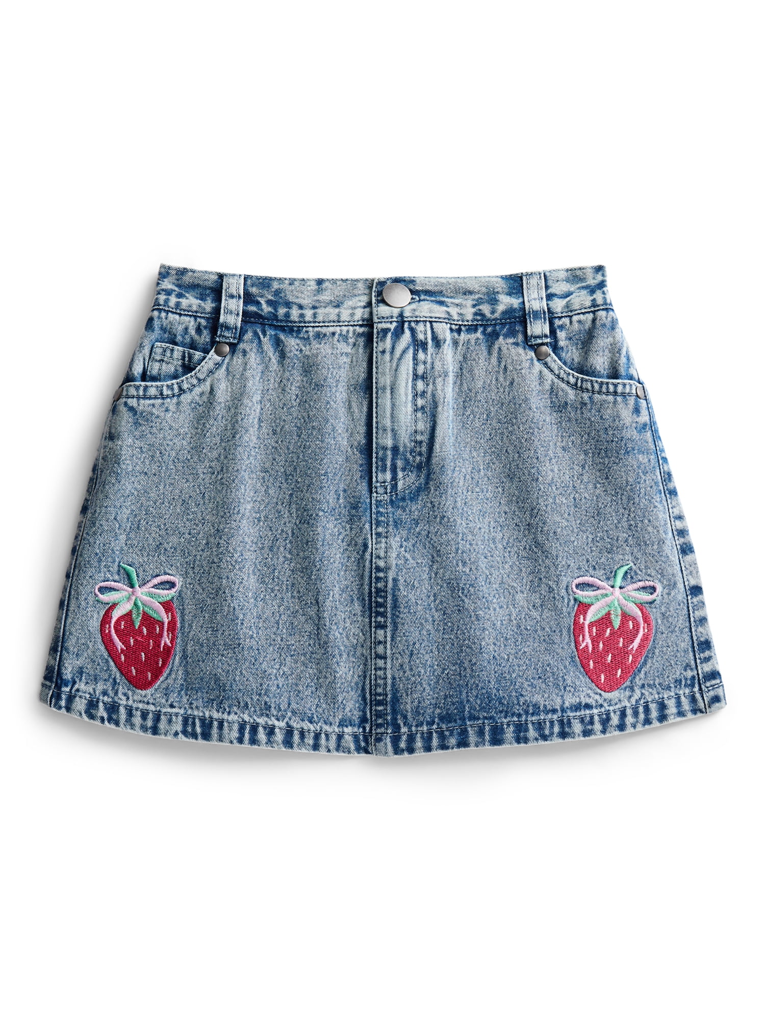 Derek Heart Girls Embroidered Denim Skirt, Sizes 5-16