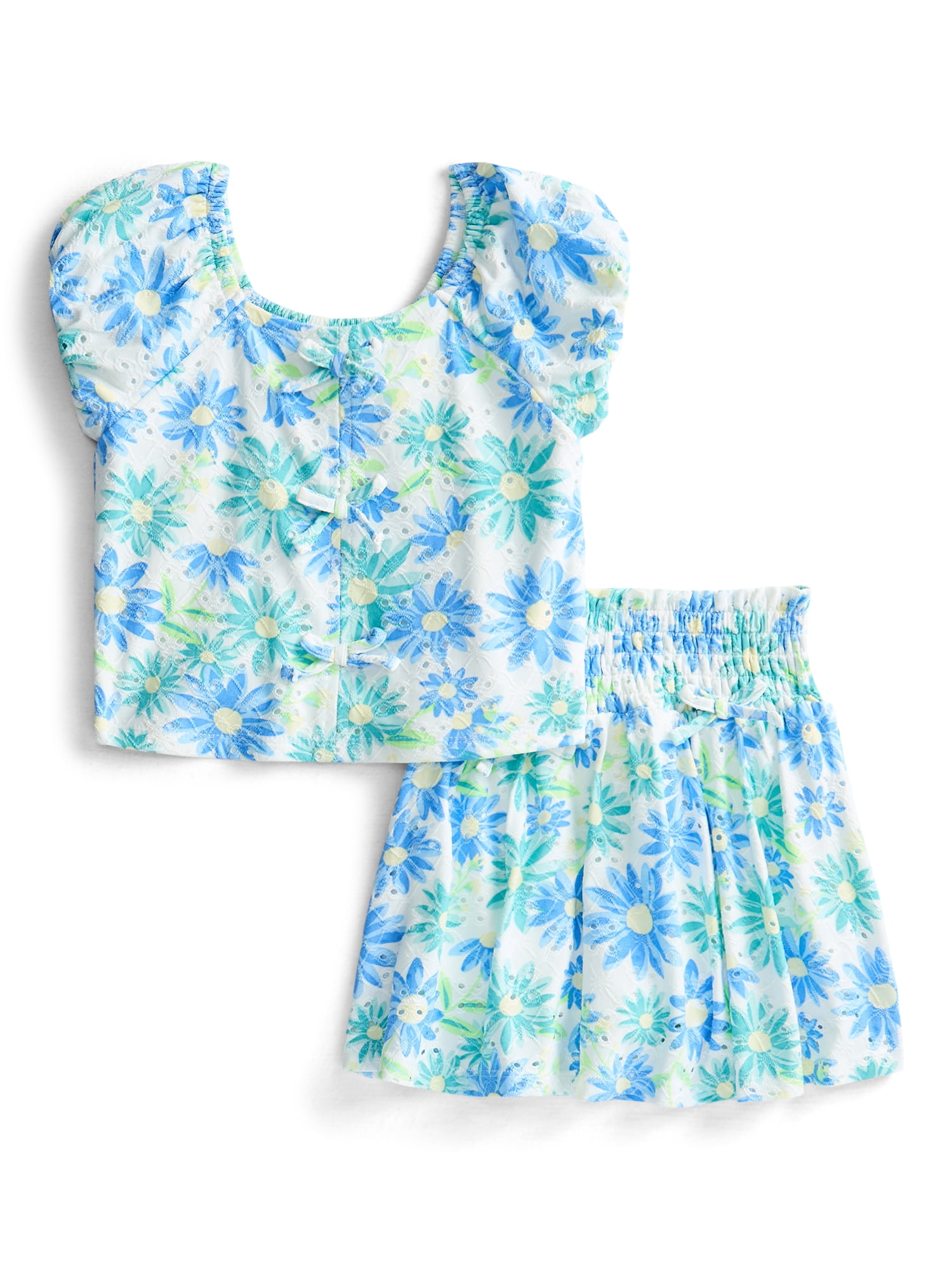 Derek Heart Girls Eyelet Top and Skort Set, 2-Piece, Sizes 4-18
