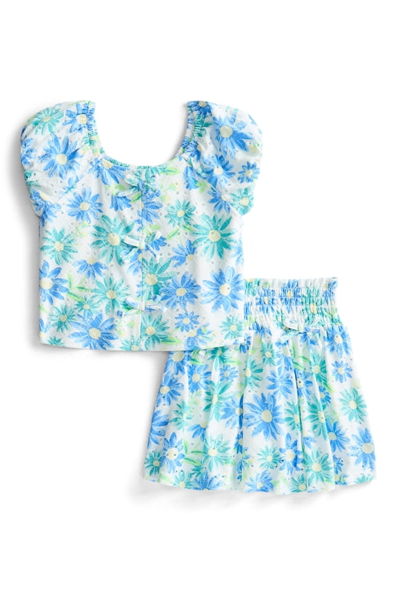 Girls Eyelet Top and Skort Set, 2-Piece, Sizes 4-18