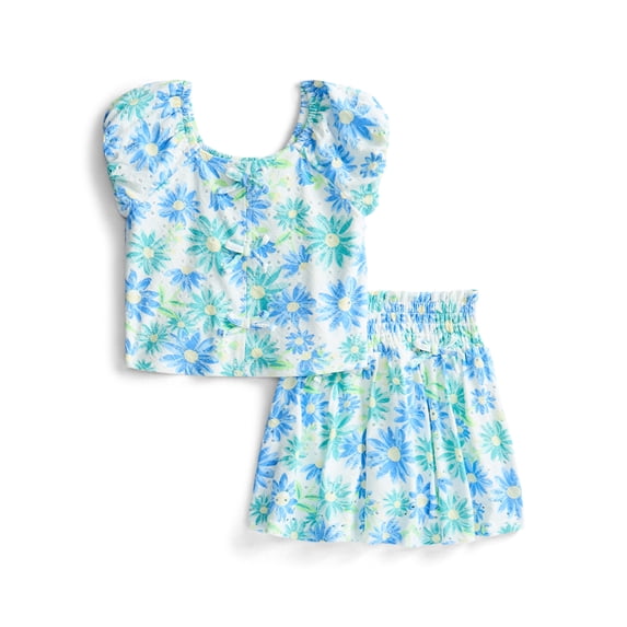 Derek Heart Girls Eyelet Top and Skort Set, 2-Piece, Sizes 4-18