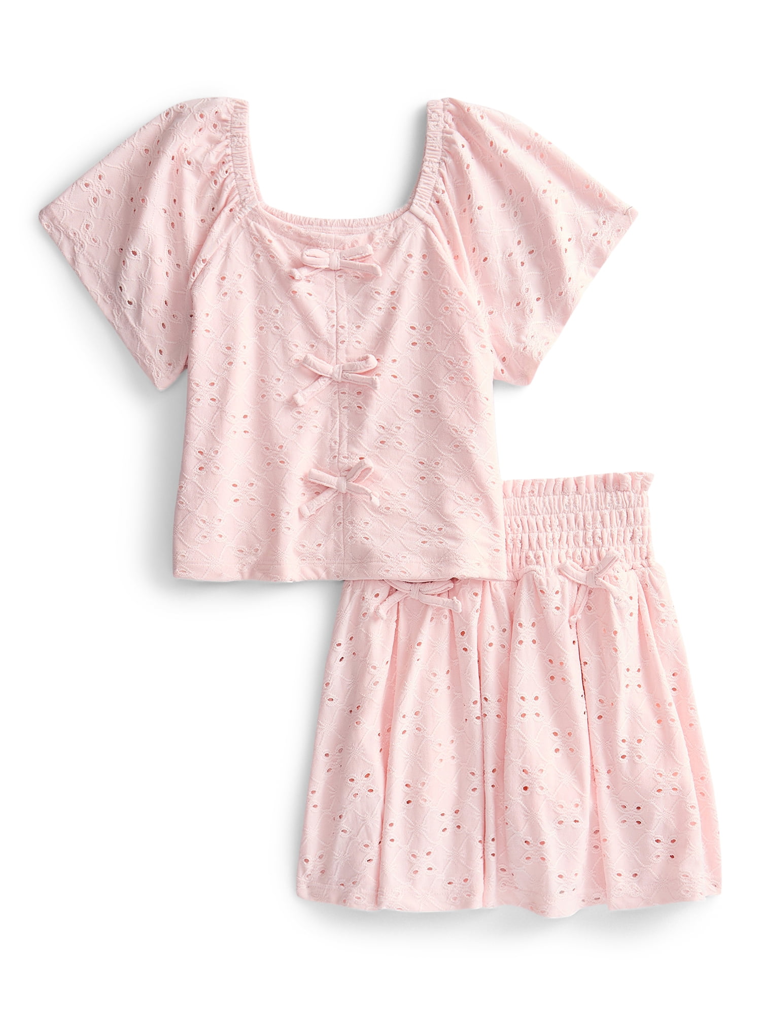 Derek Heart Girls Eyelet Top and Skort Set, 2-Piece, Sizes 4-18