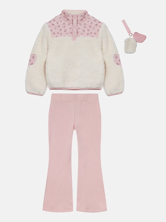 Girls Quarter Snap Fleece Pullover and Pant Set, 2-Piece, Sizes 4-16