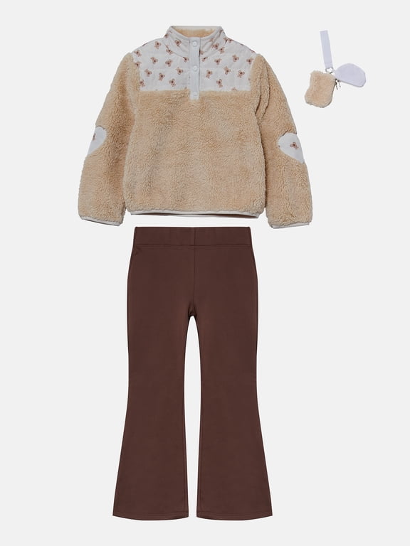 Girls Quarter Snap Fleece Pullover and Pant Set, 2-Piece, Sizes 4-16