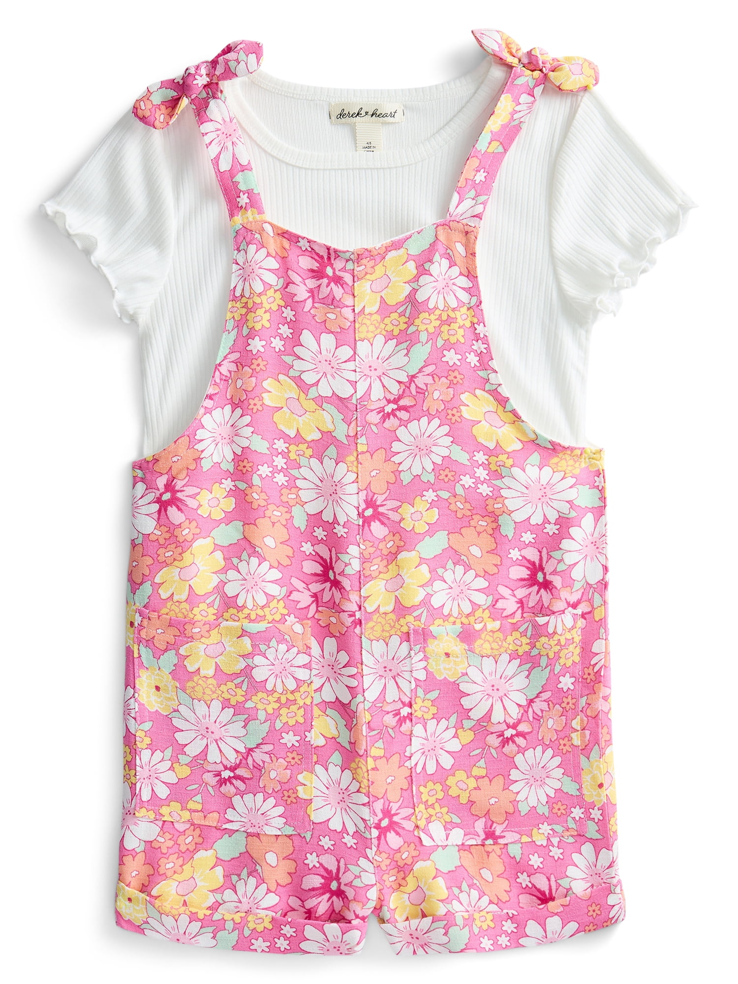 Derek Heart Girls T-Shirt and Shortall, 2-Piece Set, Sizes 4-18