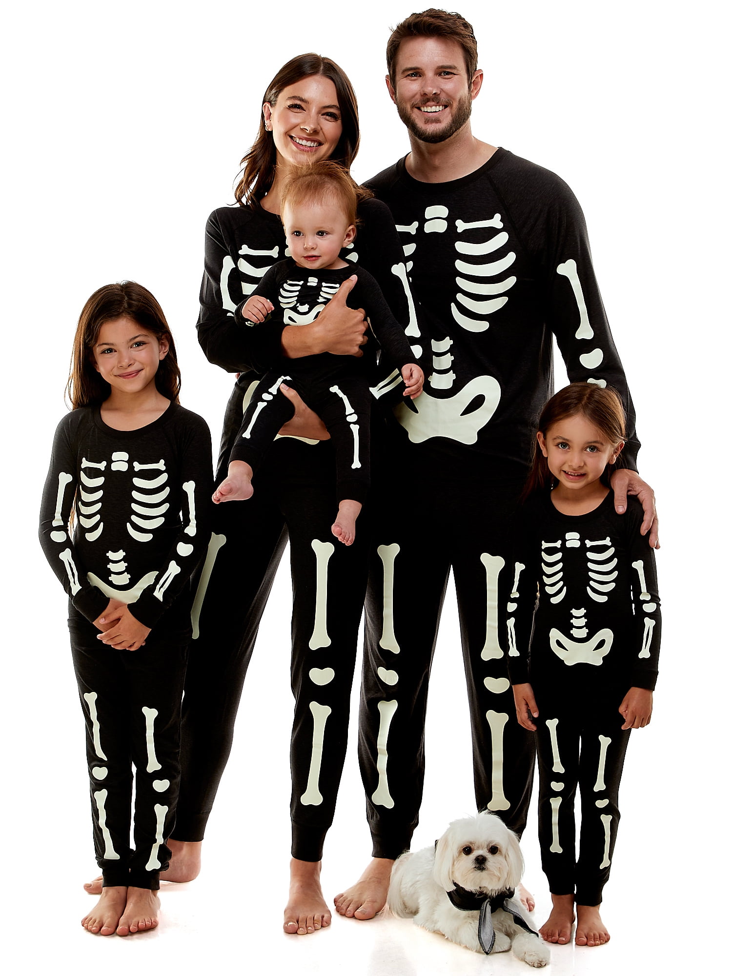 Derek Heart Glow-In-The-Dark Skeleton Matching Halloween Family Pajama Set