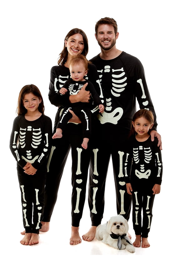 Glow-In-The-Dark Skeleton Matching Halloween Family Pajama Set