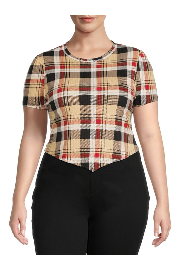 Junior's Plus Ribbed Hanky Hem Top