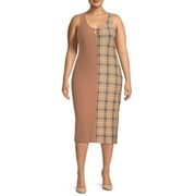 Derek Heart Junior's Plus Size Colorblocked Keyhole Dress