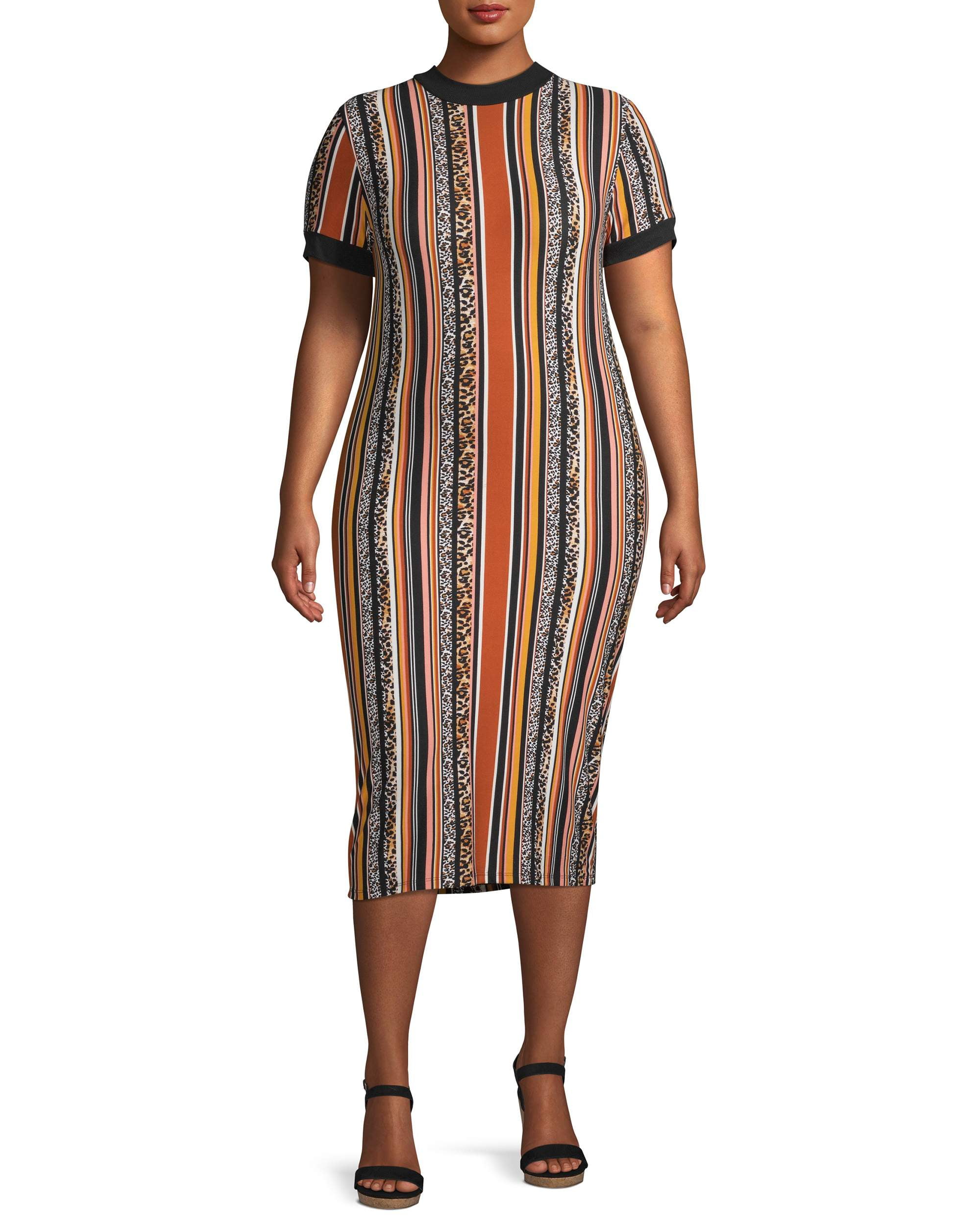 Derek Heart Juniors' Plus Size Mock Neck Brushed Jersey Dress - Walmart.com Derek Heart Juniors' Plus Size Mock Neck Brushed Jersey Dress - Walmart.com