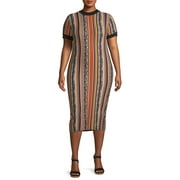 Derek Heart Juniors' Plus Size Mock Neck Brushed Jersey Dress