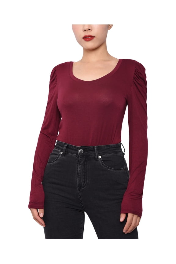 Juniors Ruched Sleeve Bodysuit