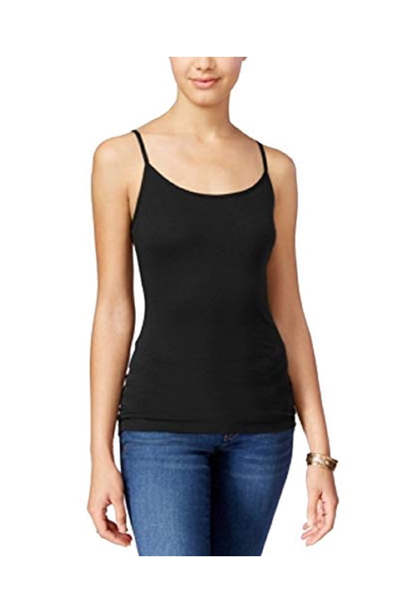 Juniors' Spaghetti Strap Camisole (Black, M)