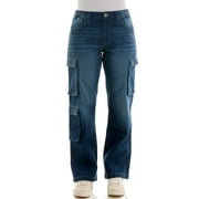 Derek Heart Mid Rise Relaxed Cargo Jeans (Juniors & Women)