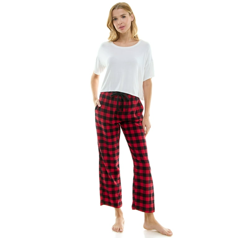 Plaid pajama pants plus size sales