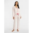 thumbnail image 1 of Derek Heart Women's Holiday Notch Collar Top and Pants Pajama Set, 2-Piece, Sizes S-XL, 1 of 4