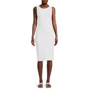 DEREK HEART Women's Junior Sleeveless Tank Ribbed Bodycon Midi Dress with Side Slit
