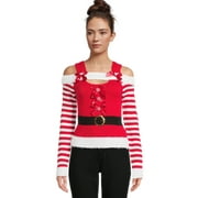 Derek Heart Women's Juniors Christmas Cut Out Off The Shoulder Sweater