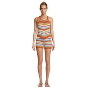 Derek Heart Women's Juniors Striped Mixed Stitch Tank Top and Shorts Set, 2-Piece