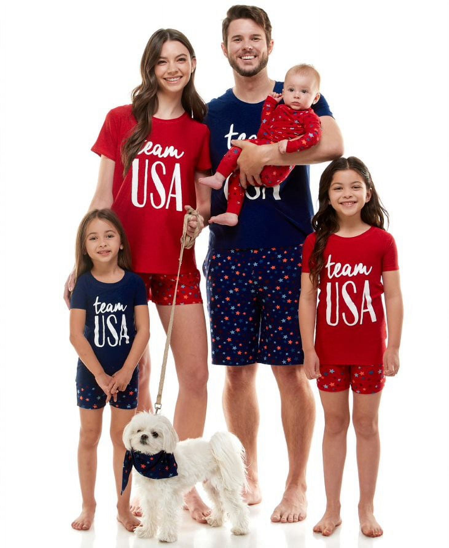 Derek Heart Women\'s USA Pajamas Team Set, 2-Piece Matching Family