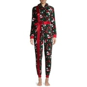 DEREK HEART Women's and Women's Plus Christmas Present Pajamas Union Suit