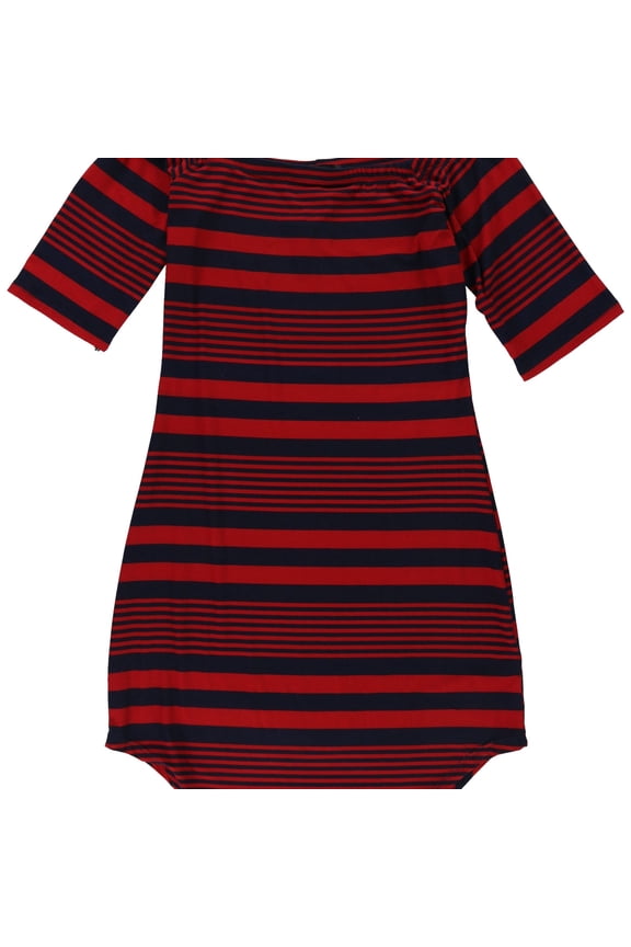 Womens Striped Bodycon Dress, Red, Juniors, Large