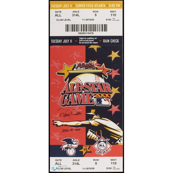 Derek Jeter "2000 All Star MVP" Signed All-Star Game 15x35 Large Canvas Steiner