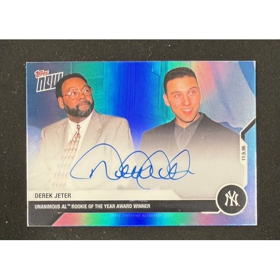 Derek Jeter 2021 Topps Now Rookie of the Year Signed Baseball Card #DJ-11B Auto