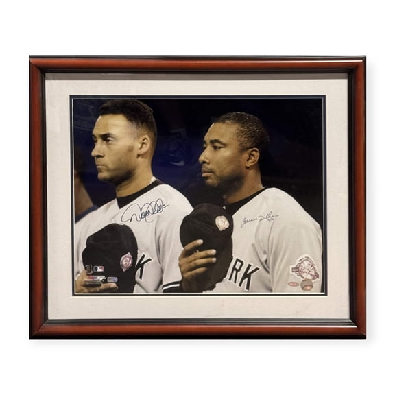 Derek Jeter Bernie Williams New York Yankees Autographed 16x20 Photo Framed to 23x27 Steiner