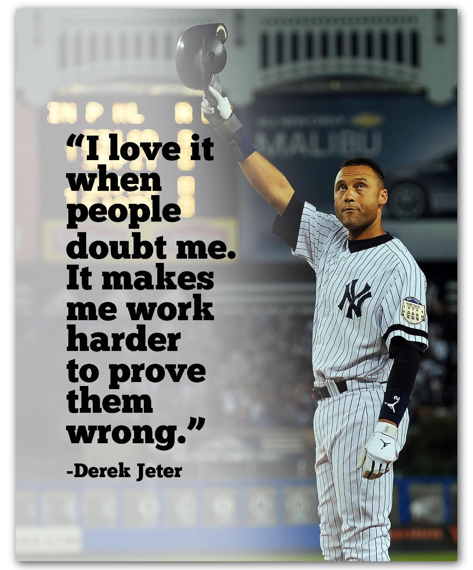 Derek Jeter Inspirational Quotes Wall Art Print - \, image size:1661x2001