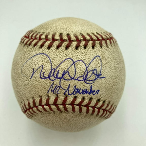 Derek Jeter Mr November Signed Game Used 2001 World Series Game 4 Baseball MLB