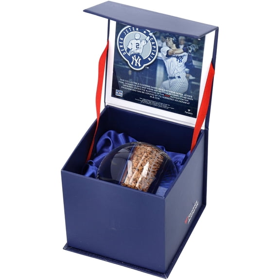 Derek Jeter New York Yankees Captain Logo Crystal Baseball with Game-Used Dirt from the 2014 Season - Fanatics Authentic Certified
