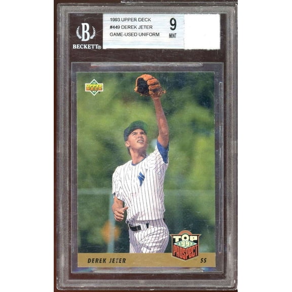 Derek Jeter Rookie 1993 Upper Deck Game Used Uniform #449 BGS 9 (holder scratch)