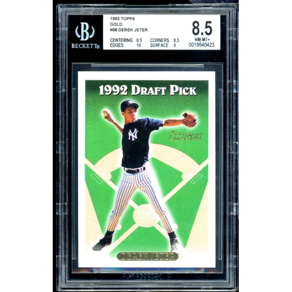 Derek Jeter Rookie Card 1993 Topps Gold #98 BGS 8.5