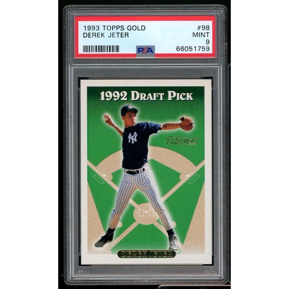 Derek Jeter Rookie Card 1993 Topps Gold #98 PSA 9