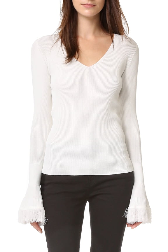Derek Lam 10 Crosby V-Neck Ribbed Sweater (S)