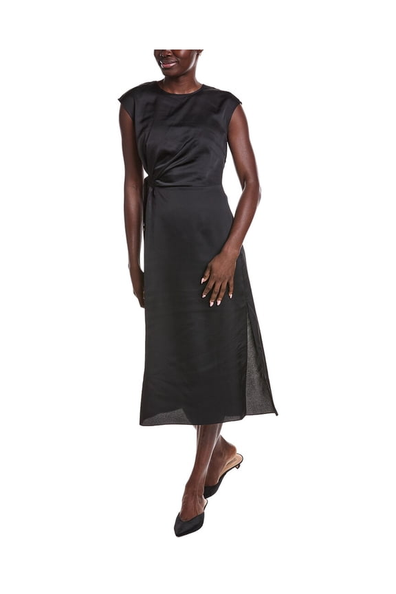 10 Crosby womens  Adelita Crepe Back Satin Dress, 4, Black