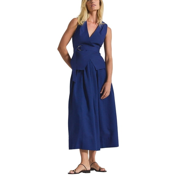 Derek Lam 10 Crosby womens Annika Mixed Media Mini Grid Georgette Dress, 10