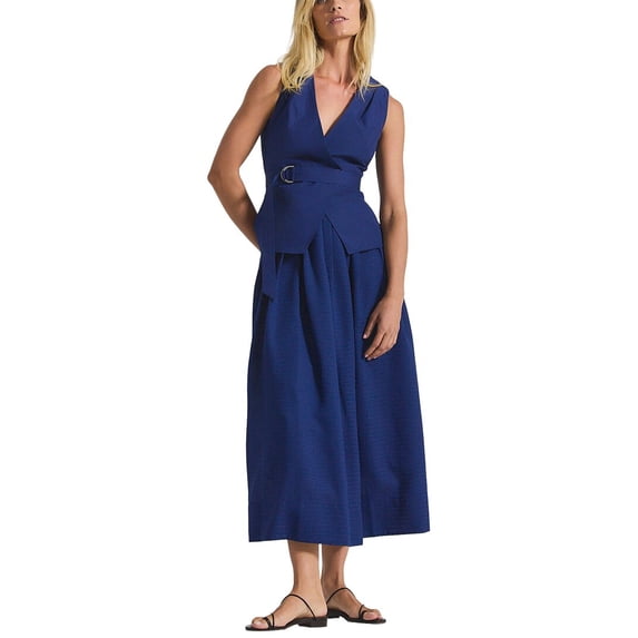 Derek Lam 10 Crosby womens Annika Mixed Media Mini Grid Georgette Dress, 2