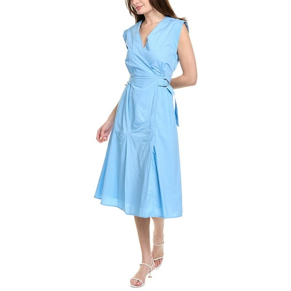 Derek Lam 10 Crosby womens  Arabella Midi Dress, 0, Blue