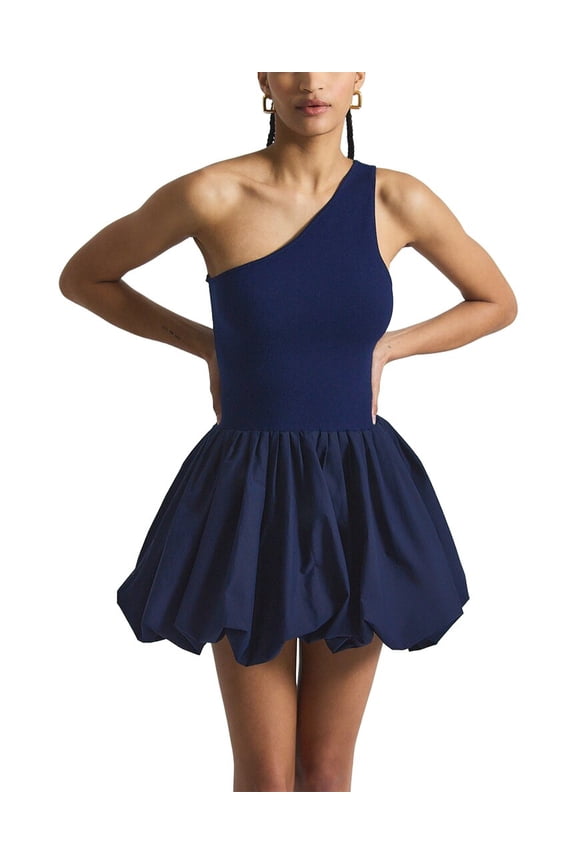 10 Crosby womens Calla Mixed Media Compact Knit Balloon Dress, m