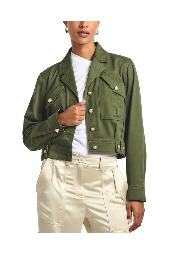 10 Crosby womens  Celinora Cotton Drill Cropped Jacket, xs, Green