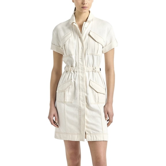 Derek Lam 10 Crosby womens  Clotilde Linen-Blend Dress, 6, White