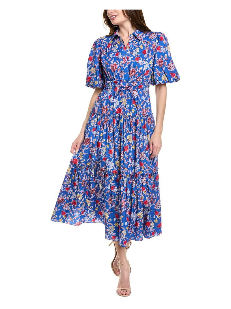 princess polly baby blue dress 10 Crosby Derek Lam Rochelle Pleated Satin-crepe Midi Dress in Blue main image 0