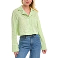thumbnail image 1 of Derek Lam 10 Crosby womens  Easton Pajama Blouse, 4, Green, 1 of 3