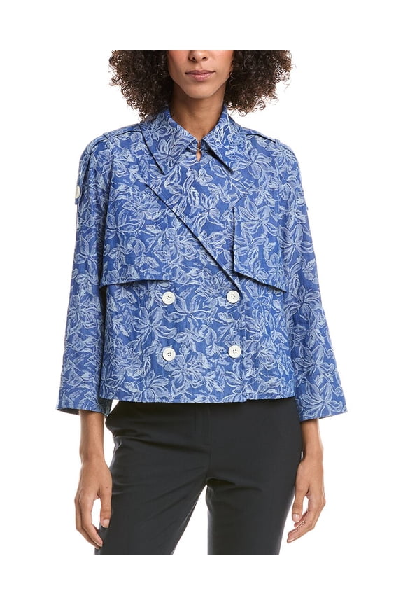 10 Crosby womens  Elijah Cropped Trench Jacket, xs, Blue