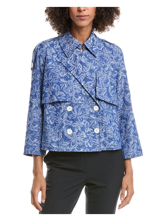 10 Crosby womens Elijah Cropped Trench Jacket, xs, Blue