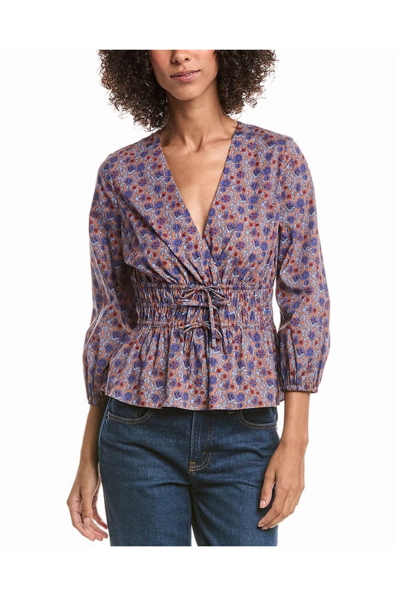 10 Crosby womens  Lilith V-Neck Blouse, 00, Brown