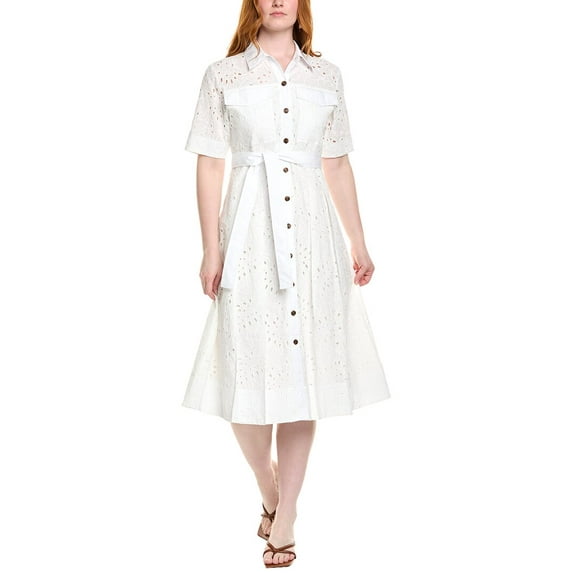 Derek Lam 10 Crosby womens Lincoln Shirtdress, l, White